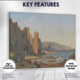 Rocky Coastal Cliffs Seascape Traditional Maritime Landscape Canvas Wall Art Print Decor Picture Ready To Hang - thumbnail 1