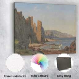 Rocky Coastal Cliffs Seascape Traditional Maritime Landscape Canvas Wall Art Print Decor Picture Ready To Hang - thumbnail 2