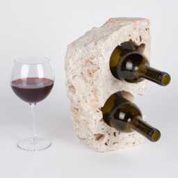 Handmade Travertine Wine Bottle Holder Unique Rack - thumbnail 3
