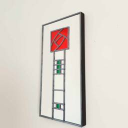Rennie Mackintosh Style Stained Glass Effect Mirror Art Nouveau Handmade - thumbnail 2