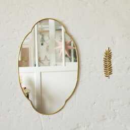 Moroccan Brass Oval Mirror - Handmade Wall Decor Accent - thumbnail 2