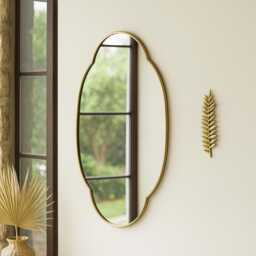 Moroccan Brass Oval Mirror - Handmade Wall Decor Accent - thumbnail 3