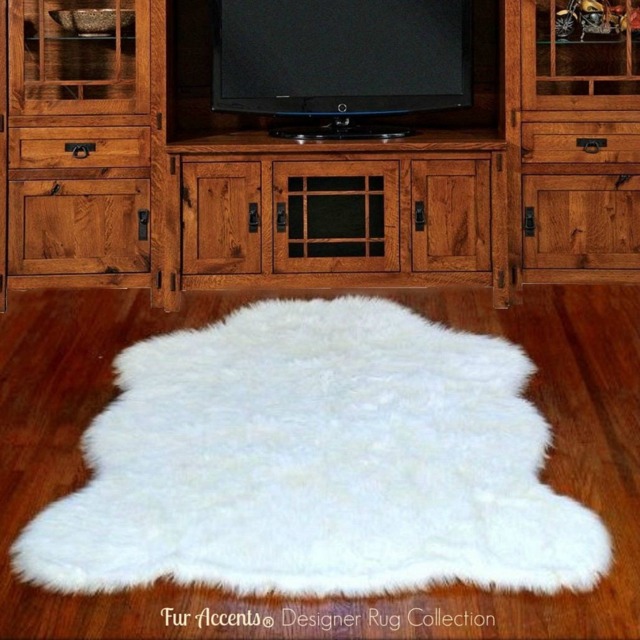 Plush Faux Fur Rug - Shaggy Bear Skin Pelt, Usa Made - image 1