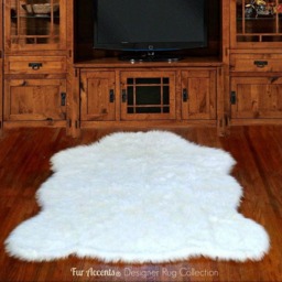 Plush Faux Fur Rug - Shaggy Bear Skin Pelt, Usa Made - thumbnail 1
