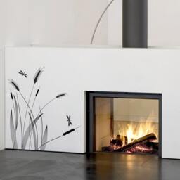 Vinyl Art Decal Stylish Modern Foliage Sedge Wheat Cane Grass Dragon Fly Wall Sticker Decor By Decalisland-Stylish Sd 023 - thumbnail 2