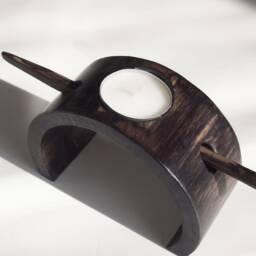 Handmade Bamboo Candle Holder Rustic Home Decor - thumbnail 2
