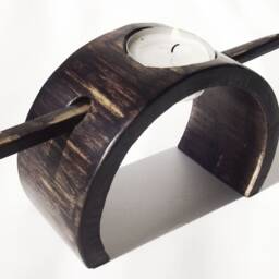 Handmade Bamboo Candle Holder Rustic Home Decor - thumbnail 3