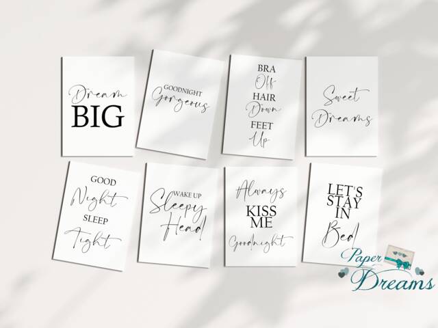 Bedroom Prints/Pictures- 18 Designs - Minimalist Wall Art Poster. Funny Home Pictures 6 Sizes Gift - Typography Print - image 1