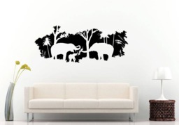 Elephants Jungle Forest Animal Earth Nature Family Wall Sticker Decal Vinyl Mural Decor Art L2327 - thumbnail 1