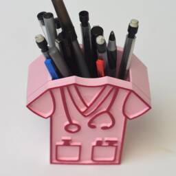 Pink Scrub Top Pen Holder, Doctor Nurse Gift, 3D Printed - thumbnail 4