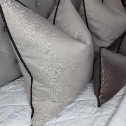 Brown Piped Nougat Cushion Cover Blean Textured Ashley Wilde Luxury Pillow Case Living Room Or Bedroom Decor - thumbnail 2