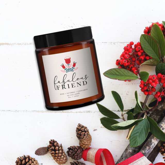 Friend Christmas Candle Gift Natural Soy Wax, Essential Oils - Personalised - image 1