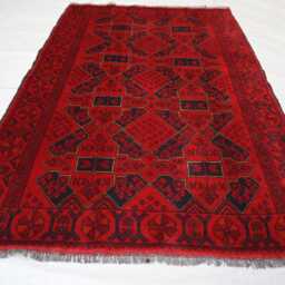 4x6 Ft New Afghan Bukhara Rug, Handmade Geometric Genuine Oriental Khal Mohammedi Area Turkmen Livingroom D??cor Rug - thumbnail 2