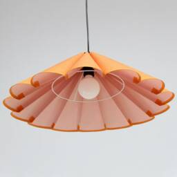 Handmade Candy Orange Lampshade Cotton Linen Acrylic Pendant Light - thumbnail 3