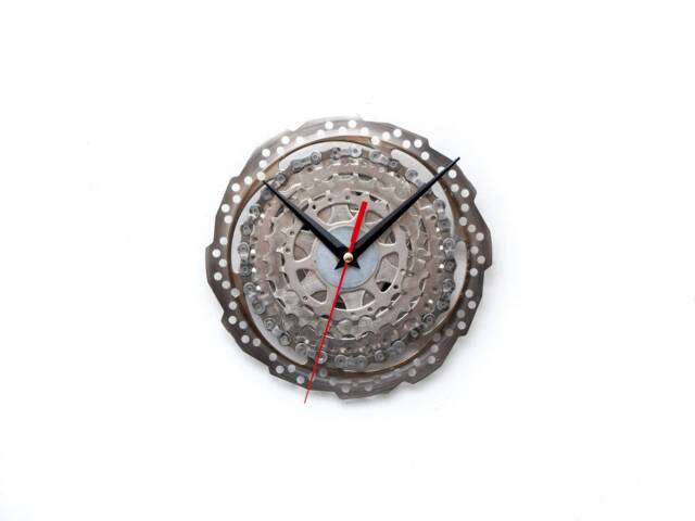 Bicycle Sprocket Clock, Bike Wall Gift, Cyclist Unique Boyfriend Husband Birthday Dad Clock - image 1