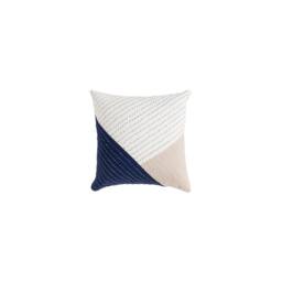 Fayoum Fields Blue Handstitched Pillowcase Patchwork Throw Pillow Cover Living Room Bedding Decorative 100% Egyptian Cotton Embroidery - thumbnail 2