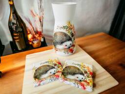 Autumn Hedgehog Vase, Coasters, Gifts, Home Decor - thumbnail 1