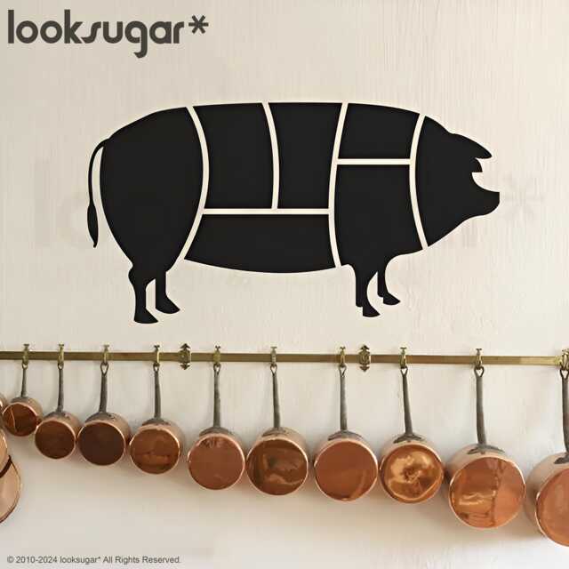 Writable Butcher Chart Wall Decal - Meat Cut Diagram Chalkboard Sticker For Kitchen & Dining Room Restaurant . Bar D??cor Lswd-0055 - image 1