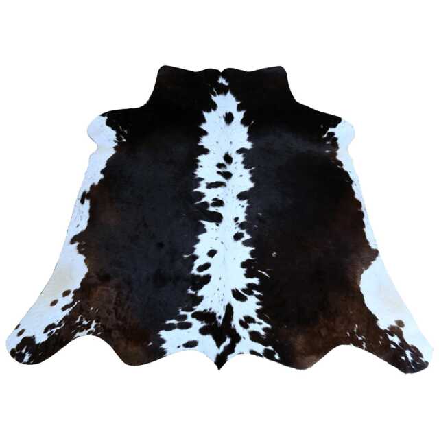 Elegant Medium Cowhide Rug - Dark Brown & White Hair-On Leather For Contemporary Charm - image 1