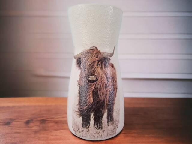Highland Cow Flower Vase, Highland Gifts, Themed Decor, Home Gifts For Her, Mum, Vase - image 1