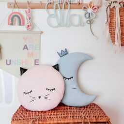 Cat Nursery Decor Pillow, Stuffed Toy Animal Plush Cushion Kids Decorative Throw Themed Baby Shower Boy Girl Birthday Canopy Kitten - thumbnail 4