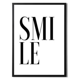 Smile - Minimalist Typography Print Black & White Design Modern Wall Art in A Variety Of Sizes - thumbnail 3