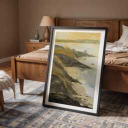 Lagide Cliffs Portugal Watercolor Art Print - Baleal Peniche Coastal Decor - thumbnail 2