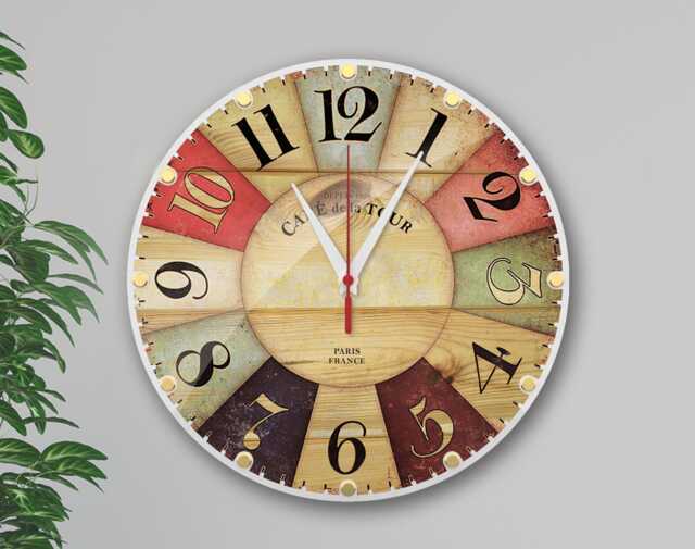 Retro Wall Clock Farmhouse Decor, Colorful Wall Clock, Unique Gift, Large Silent Easy To Read Clock - image 1