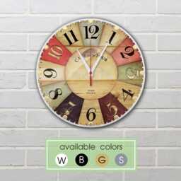 Retro Wall Clock Farmhouse Decor, Colorful Wall Clock, Unique Gift, Large Silent Easy To Read Clock - thumbnail 2