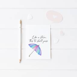 Like A Storm, This Too Shall Pass Print, Motivational Quote, Unframed Wall Art - thumbnail 3