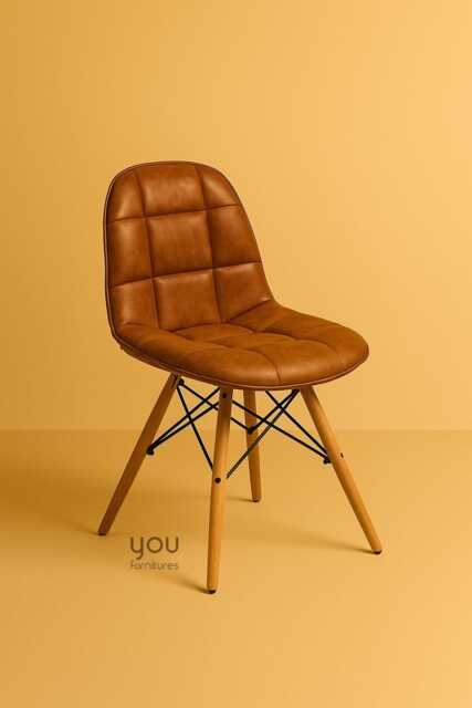 Chair - Dining Chairs Metal Framed Wooden Legs For Living Room Leather Velvet - image 1