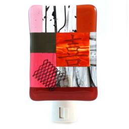 Happiness Asian Theme Fused Glass Night Light - thumbnail 3