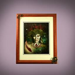 8x10 Rustic Red Picture Frame Distressed Vintage Jewelry Embellished Wood Brooch With Free Gift Goddess Art Tribal D??cor - thumbnail 3