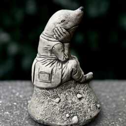 Sitting Mole Sculpture Concrete Sitting Statue Outdoor Animal Decoration Handmade Ornament Garden Decor Yard Art Lover Gift - thumbnail 1