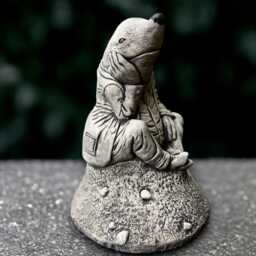 Sitting Mole Sculpture Concrete Sitting Statue Outdoor Animal Decoration Handmade Ornament Garden Decor Yard Art Lover Gift - thumbnail 4