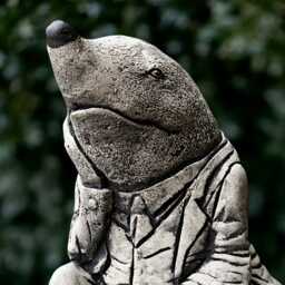 Sitting Mole Sculpture Concrete Sitting Statue Outdoor Animal Decoration Handmade Ornament Garden Decor Yard Art Lover Gift - thumbnail 2