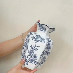 Handmade Chinese Blue & White Porcelain Vase Retro Home Decor - thumbnail 3
