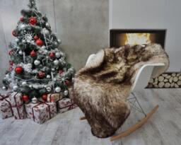 Sheepskin Mouflon Throw Genuine Leather Sheep Skin Decorative Rug 50'' X 30 - thumbnail 1