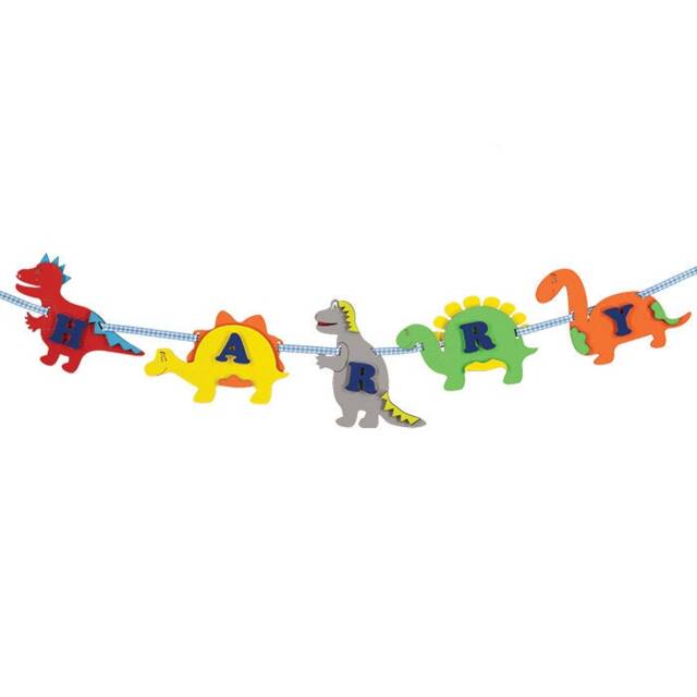 Dinosaur Personalised Wooden Name Garland - Price Per Letter