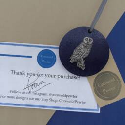 Owl Wooden Disk Christmas Tree Decoration - Ornament Decor Wise Birdwatcher Gift Bird Lover - thumbnail 4