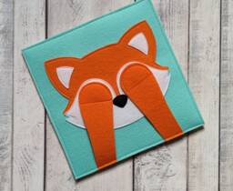 Felt Fox Quiet Book Page Montessori Peek-A-Boo Toy