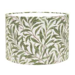 Willow Branch Tapestry Lampshade in Sage Green. William Morris Style Botanical Leaf Print. Cylinder Shade. 30cm & 40cm Sizes Available - thumbnail 2