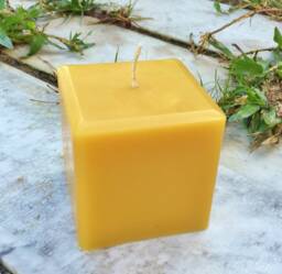 Natural Beeswax Square Pillar Candle 3In X - thumbnail 1