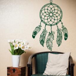 Boho Dream Catcher Vinyl Wall Decal - Native American Bedroom Decor #53 - thumbnail 1