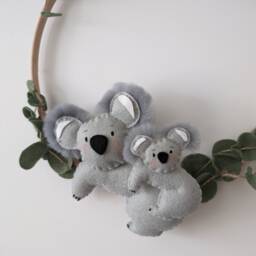 Koala Nursery Decor, Koala Wall Hanging, Safari Baby Shower Gift, Felt Koala, Australian Nursery, Kids Room Decor - thumbnail 2