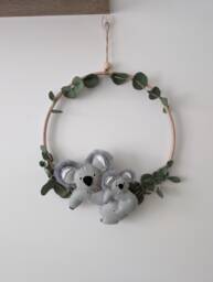 Koala Nursery Decor, Koala Wall Hanging, Safari Baby Shower Gift, Felt Koala, Australian Nursery, Kids Room Decor - thumbnail 1