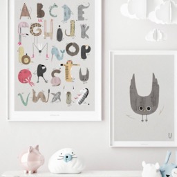 Poster Mural/Abc Kids U Poster, Animal Alphabet, Letters, Children's Room Wall Decoration Room, Art Print, As A Gift - thumbnail 3