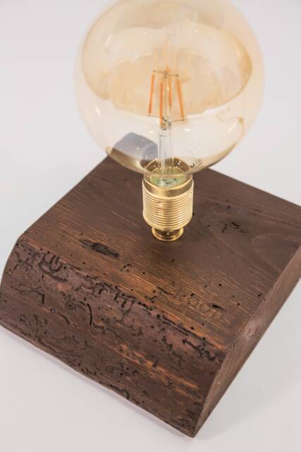 Table Lamp/Rustic Old Wood Reclaimed Wood Vintage Edison Handmade Table Deco - image 1