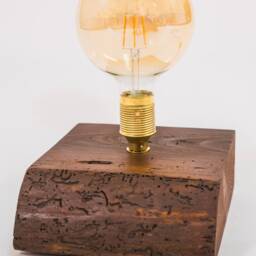Table Lamp/Rustic Old Wood Reclaimed Wood Vintage Edison Handmade Table Deco - thumbnail 2