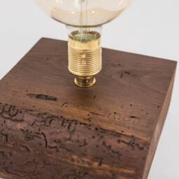 Table Lamp/Rustic Old Wood Reclaimed Wood Vintage Edison Handmade Table Deco - thumbnail 3
